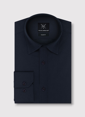 Granatowa gładka koszula męska