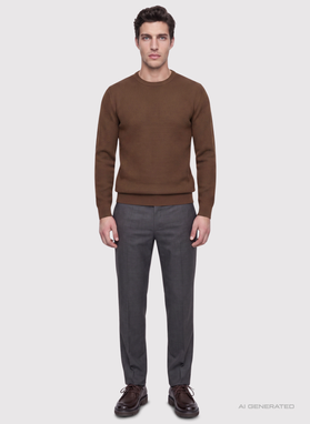 Brązowy sweter męski