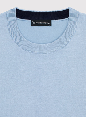 Niebieski sweter męski o-neck