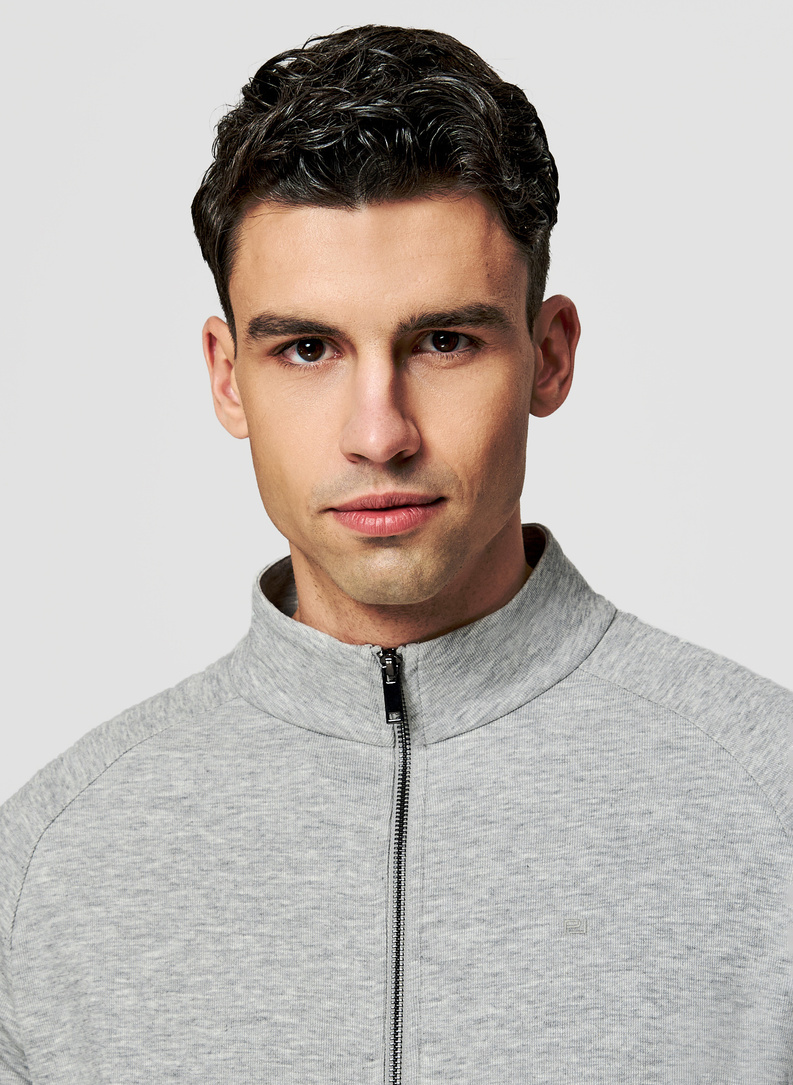 Rozpinana szara bluza dresowa