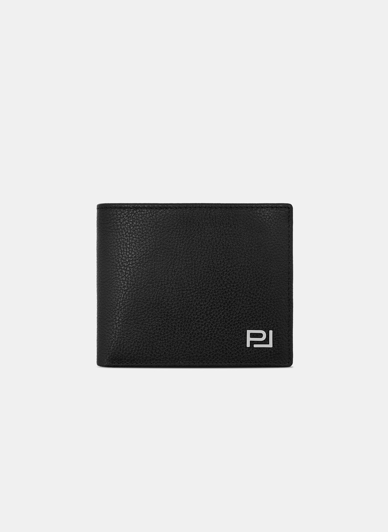 Czarny skórzany portfel męski