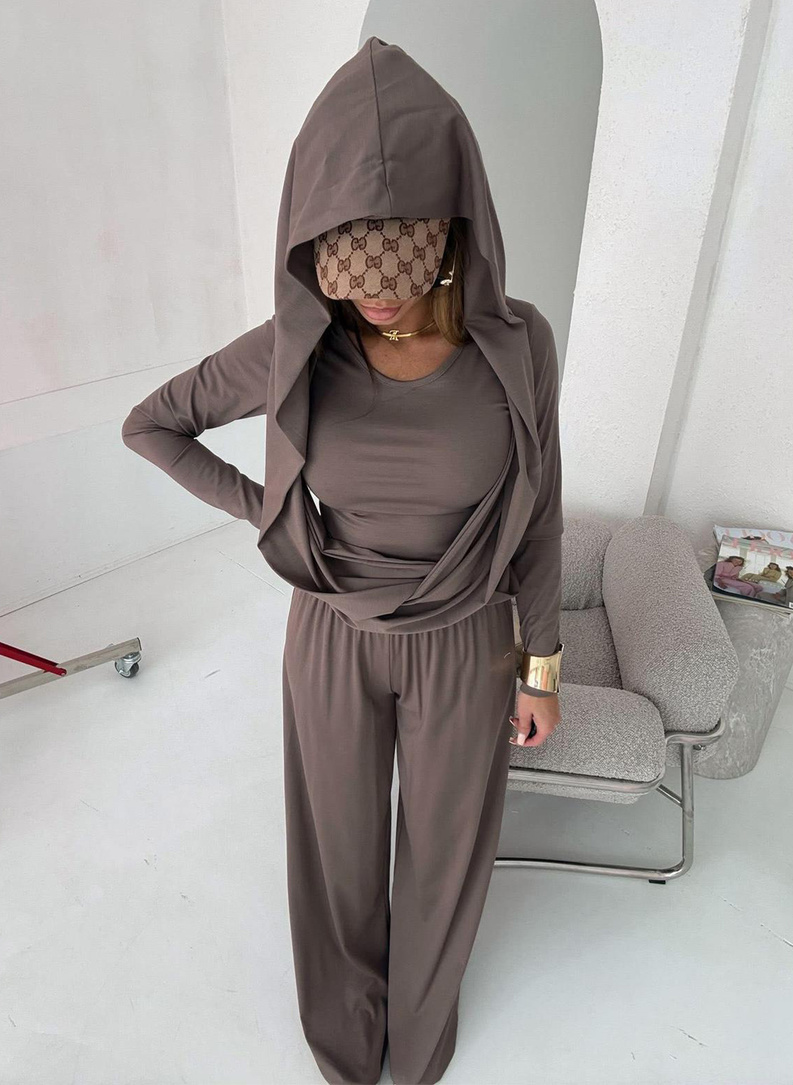 Komplet damski MEDI w kolorze fango