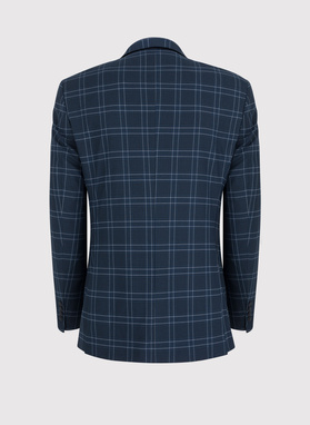 Trzyczęściowy granatowy garnitur męski