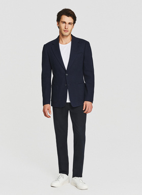 Granatowa marynarka z wełną