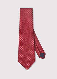 Czerwony krawat męski w kropki
