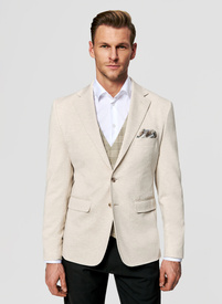 Beżowa dzianinowa marynarka męska