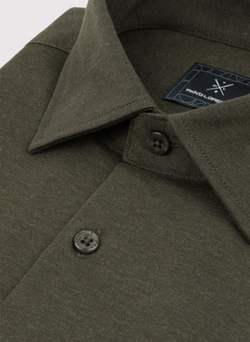 Ciemna zielona bawełniana koszula męska