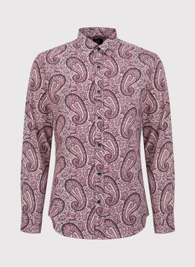 Męska bordowa koszula we wzór paisley