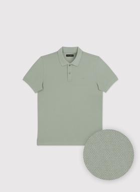 Oliwkowe męskie polo z bawełny