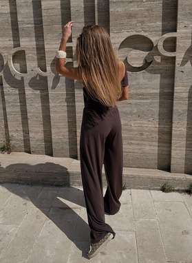 Komplet damski ALMERIA w kolorze czekoladowym