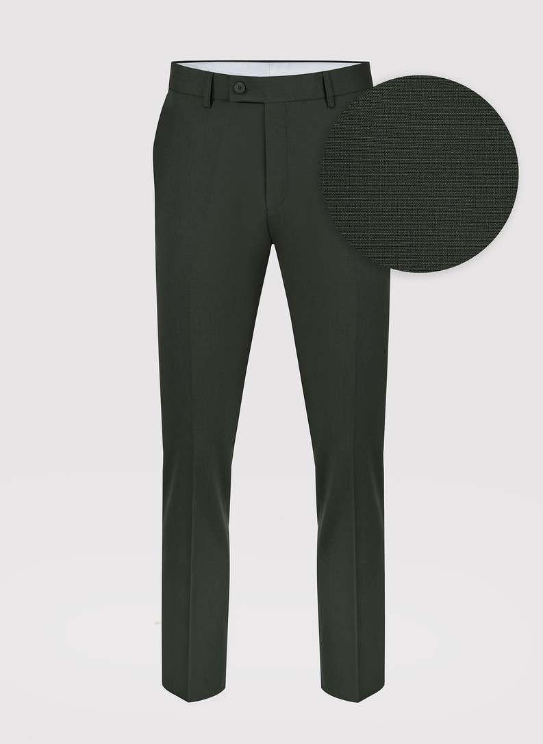 Ciemnozielony garnitur z wełną