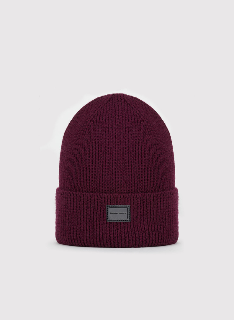 Wełniana czapka w kolorze bordowym 