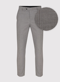 Męskie spodnie garniturowe w kratę w brązowych tonach