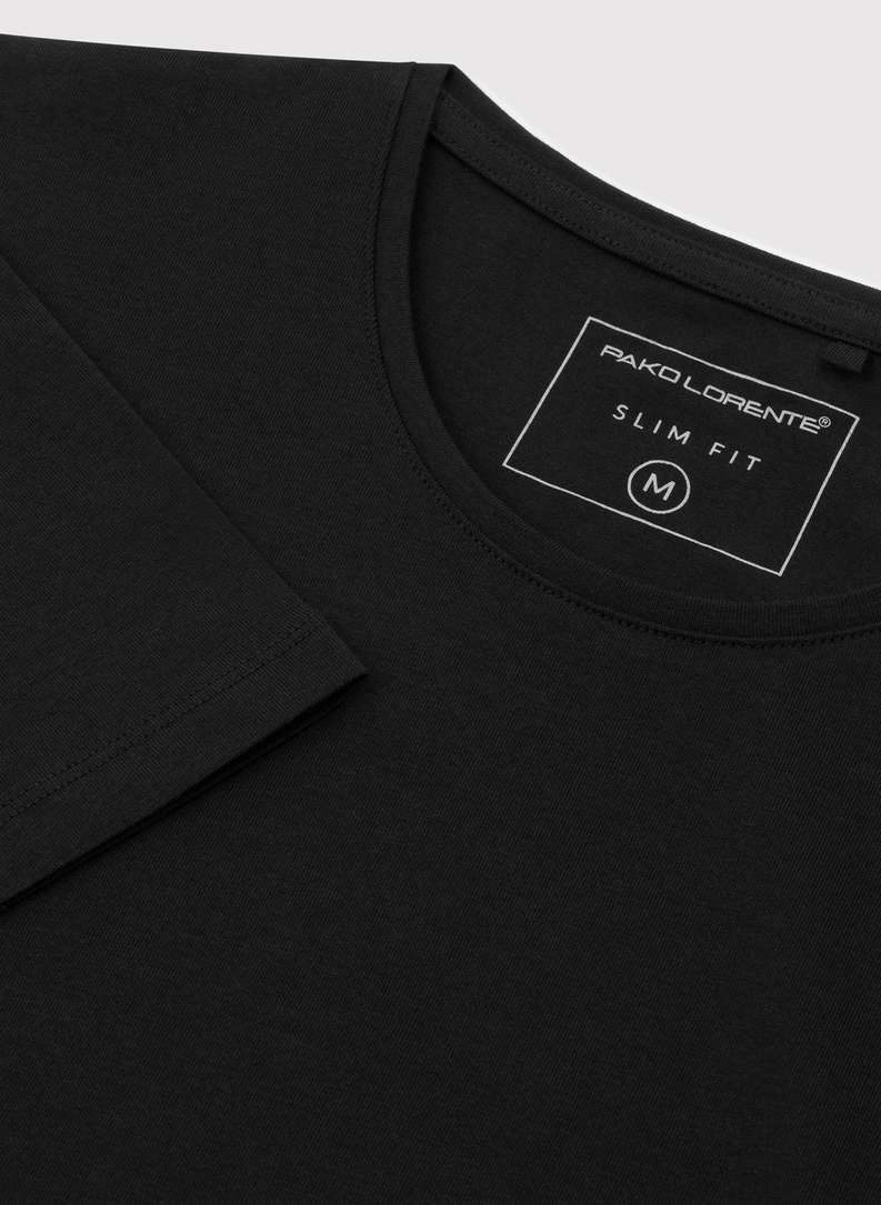 Czarny gładki t-shirt męski