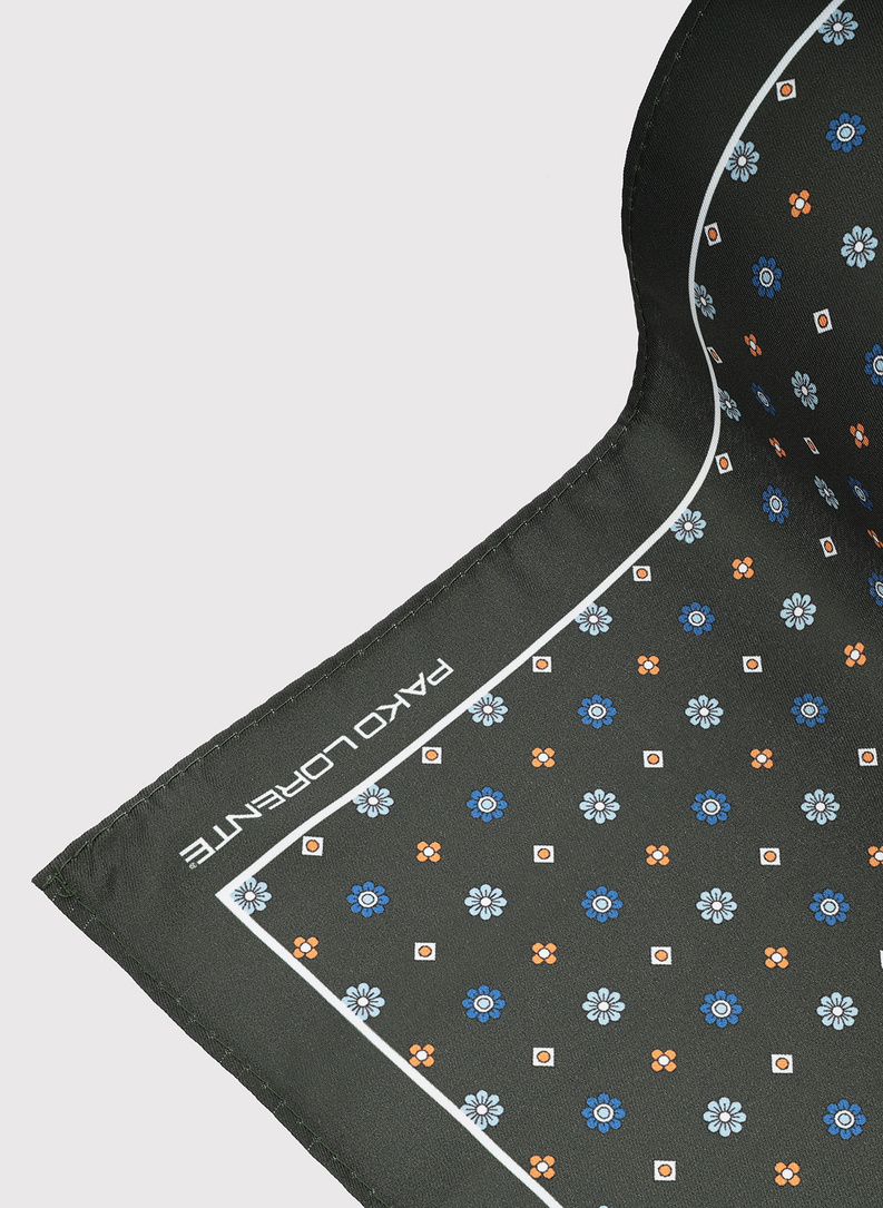 Ciemnozielona poszetka męska paisley