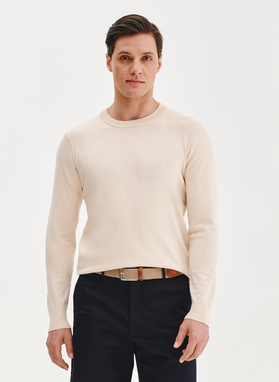 Beżowy sweter męski o-neck