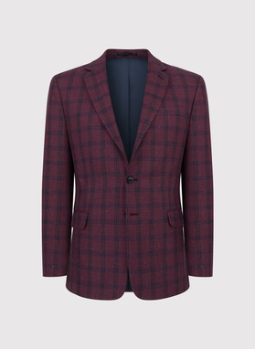 Bordowa marynarka casualowa