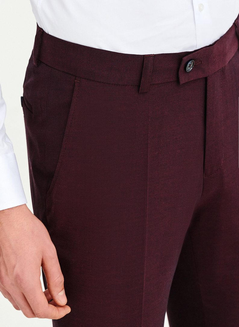 Bordowe spodnie ganiturowe