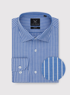 Niebieska koszula męska w paski