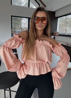 Bluzka hiszpanka MARBELA w kolorze łososiowym