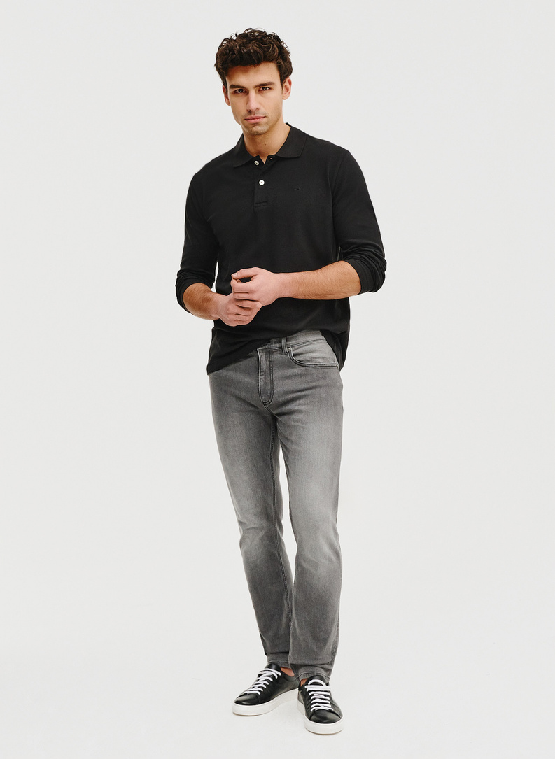 Czarne polo longsleeve