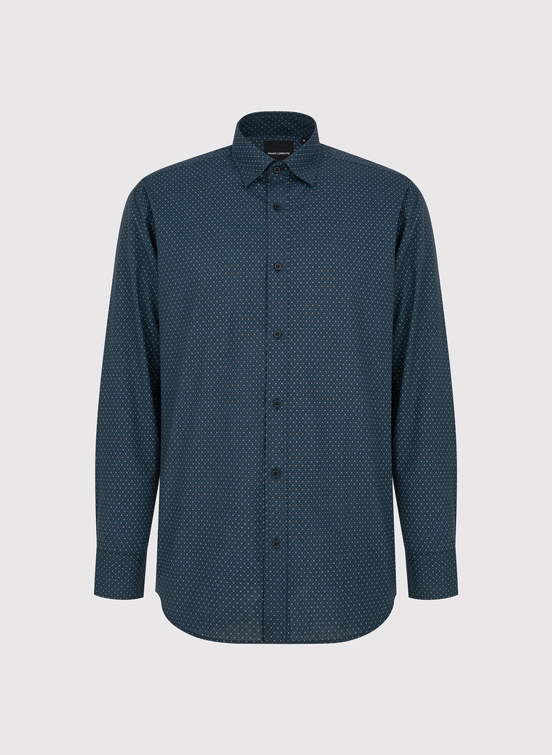 Czarna koszula męska wzór geometryczny