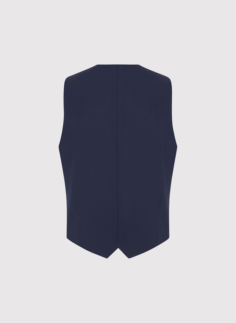 Wełniany granatowy garnitur męski