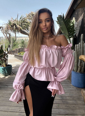 Bluzka hiszpanka MARBELA w kolorze różowym