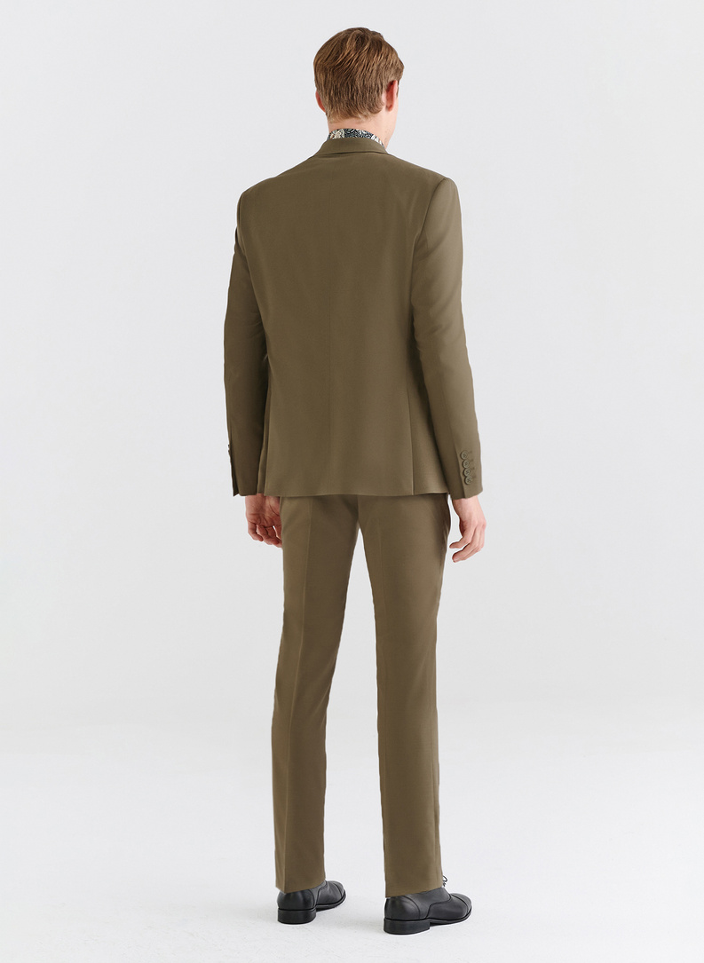 Zielona marynarka garniturowa z wełną