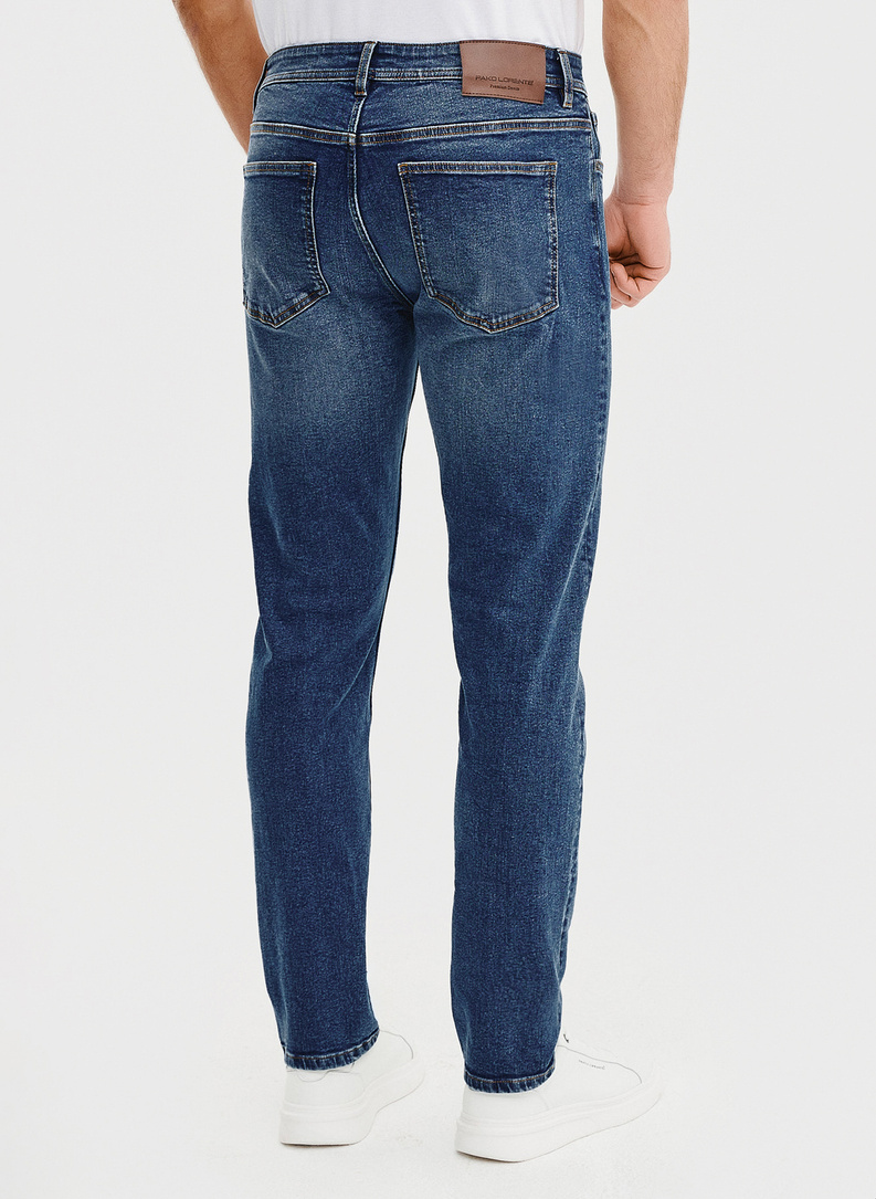 Granatowe jeansowe spodnie męskie