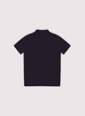 Granatowy t-shirt polo z bawełny