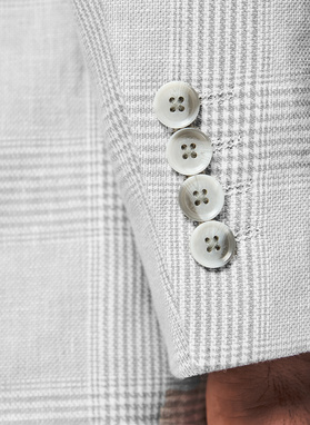 Szara marynarka casual z lnem i bawełną