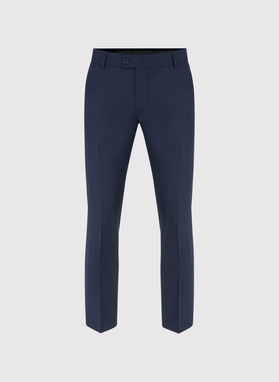 Granatowe spodnie garniturowe z wełną