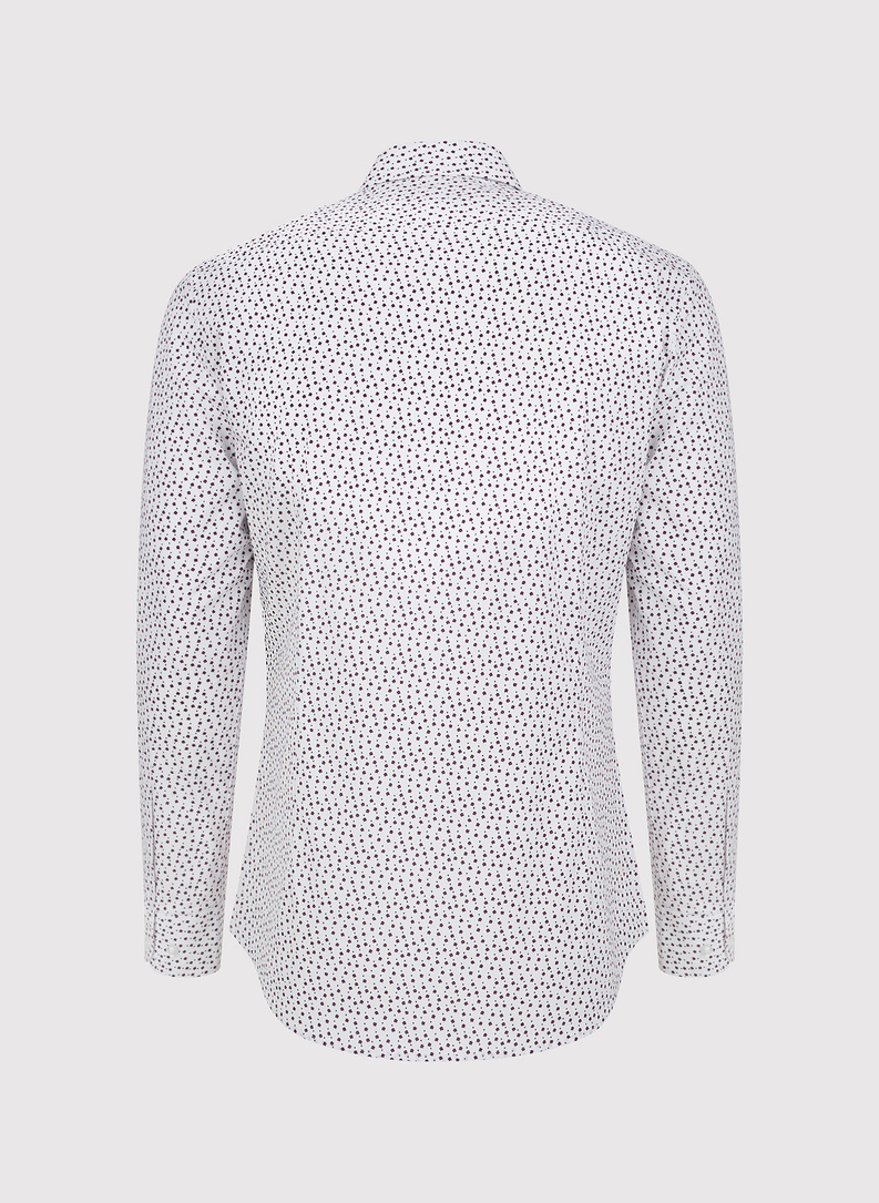 Biała koszula męska w mikrowzór