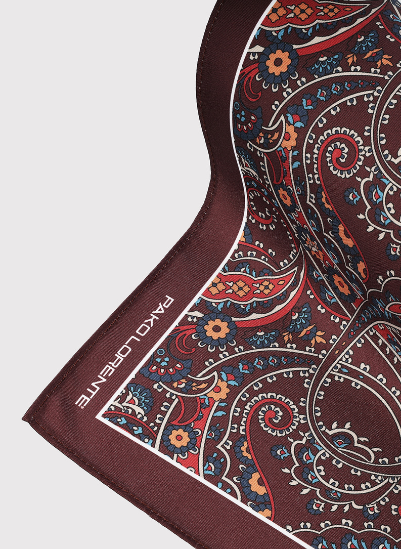 Brązowa poszetka męska paisley