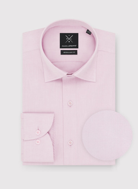 Koszula męska z długim rękawem w kolorze różowym