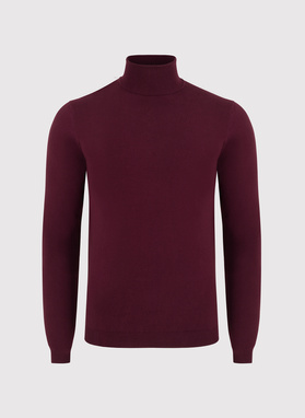 Burgundowy gładki golf męski