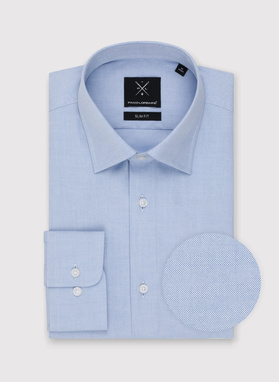 Gładka koszula męska w kolorze niebieskim