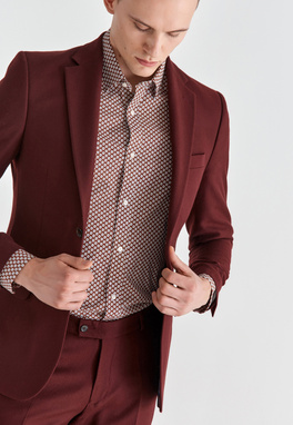 Bordowa marynarka garniturowa P21WP-3G-036-D