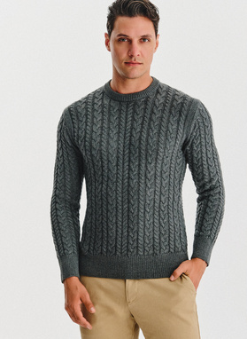 Szary sweter męski z kaszmirem