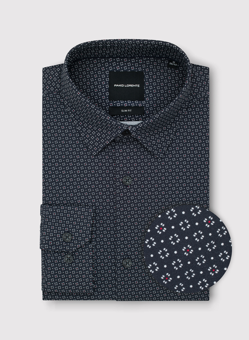 Koszula męska we wzór geometryczny