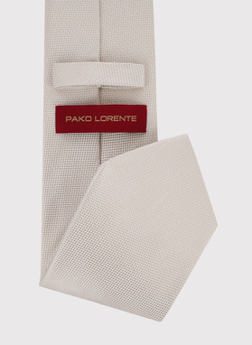 Ecru zestaw krawat i poszetka