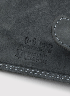 Szary skórzany portfel