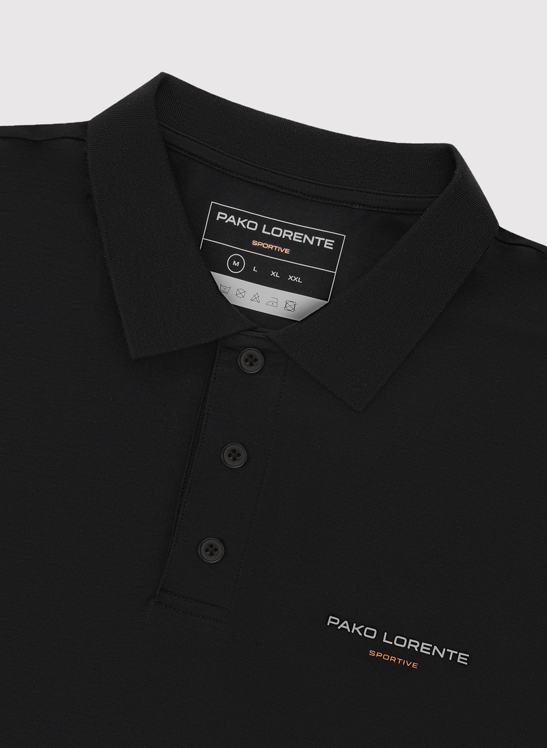 Czarny t-shirt polo