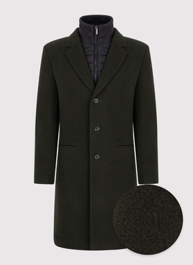 Wełniany płaszcz męski w kolorze zielonym