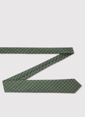 Zielony krawat męski w kwiatki