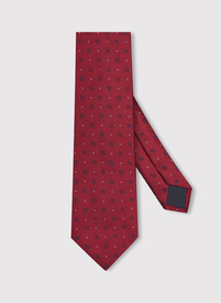Czerwony krawat męski w mikrowzór