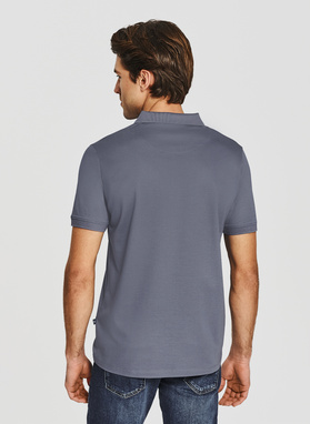 Niebieski t-shirt polo z bawełny