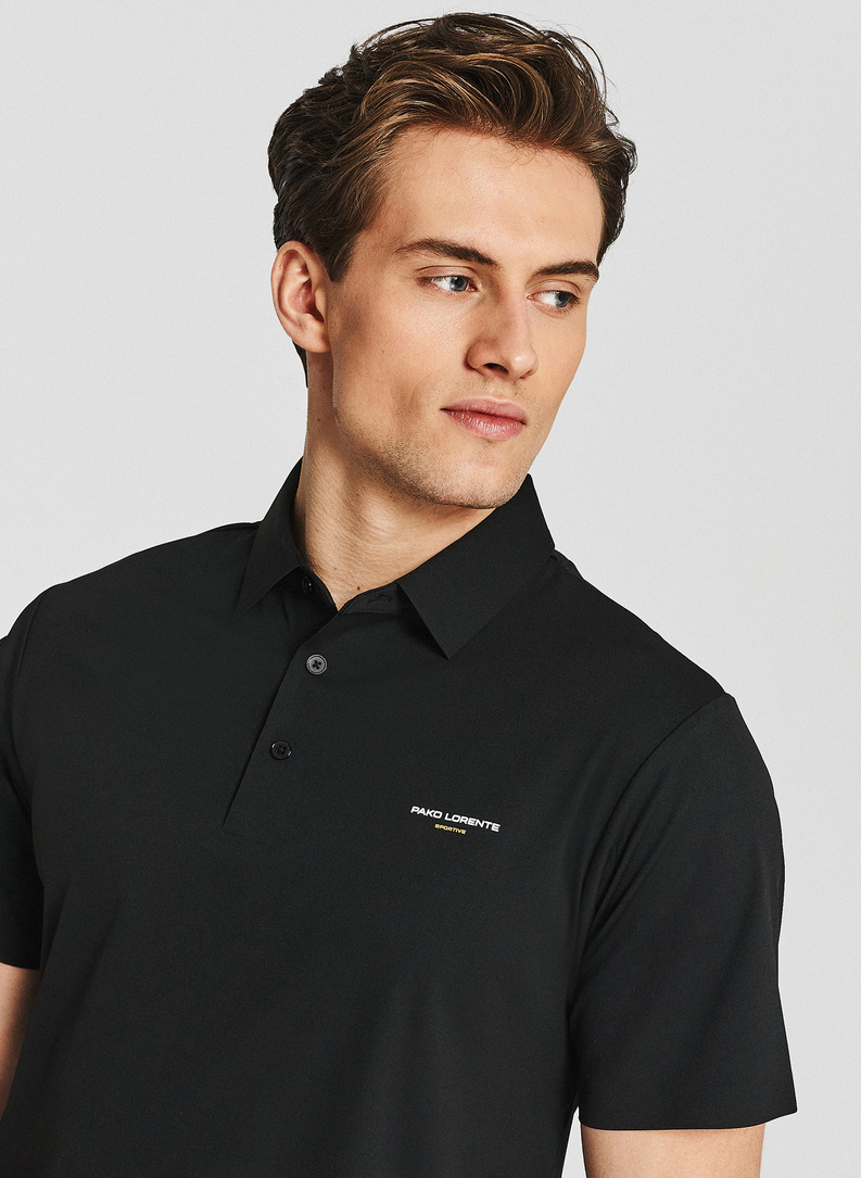 Czarny t-shirt polo