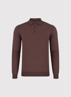 Sweter polo w kolorze brązowym
